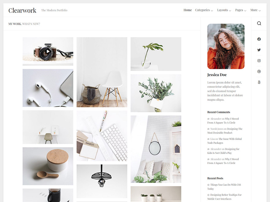 WordPress 作品展示博客主题 Clearwork